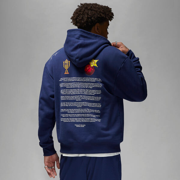 Толстовка Air Jordan x Trophy Room Fleece Hoodie 'Midnight Navy', синий — фото 4