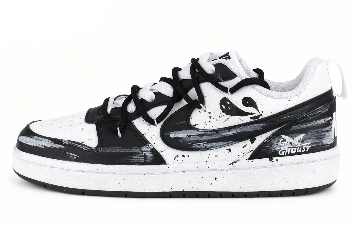 

Court Borough с амортизацией, износостойкие низкие детские скейтбординг кроссовки White для подростков Nike, черный