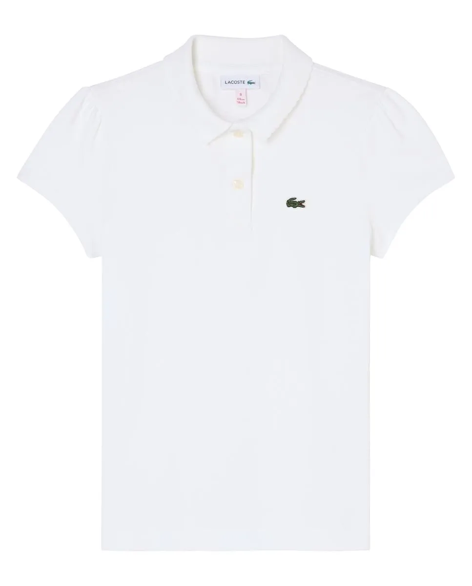 

Маленькая футболка-поло для девочки Lacoste, белый