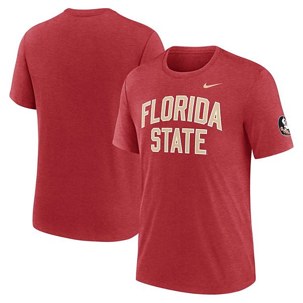 

Мужская футболка florida state seminoles campus collegiate block tri-blend цвета верескового граната Nike