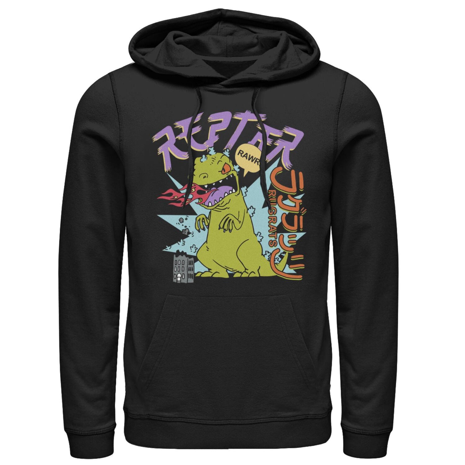 

Мужская толстовка с капюшоном и плакатом Rugrats Reptar Kanji Licensed Character