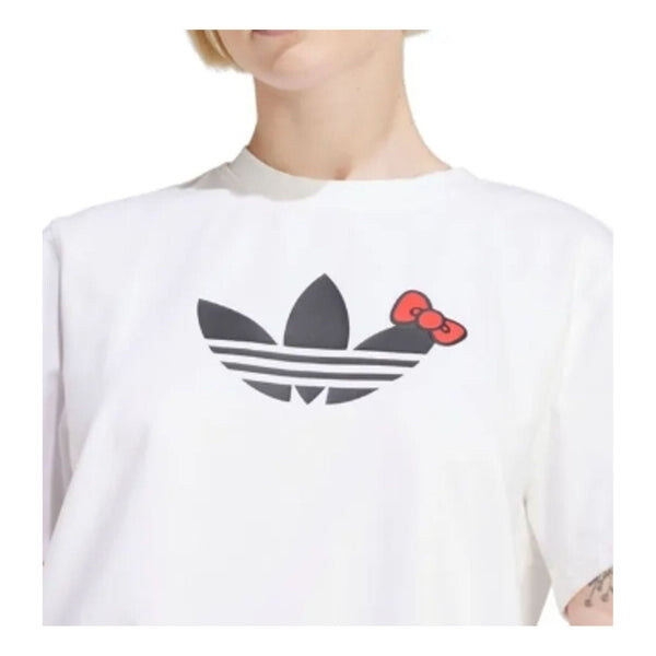 Футболка с трилистником hello kitty Adidas, белый — фото 2