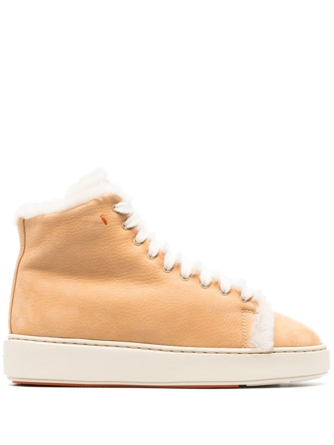 Santoni высокие кроссовки с отделкой из овчины, нейтральный цвет
