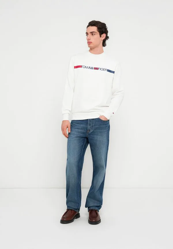Толстовка с логотипом в полоску из французского махрового трикотажа Tommy Hilfiger, White — фото 2
