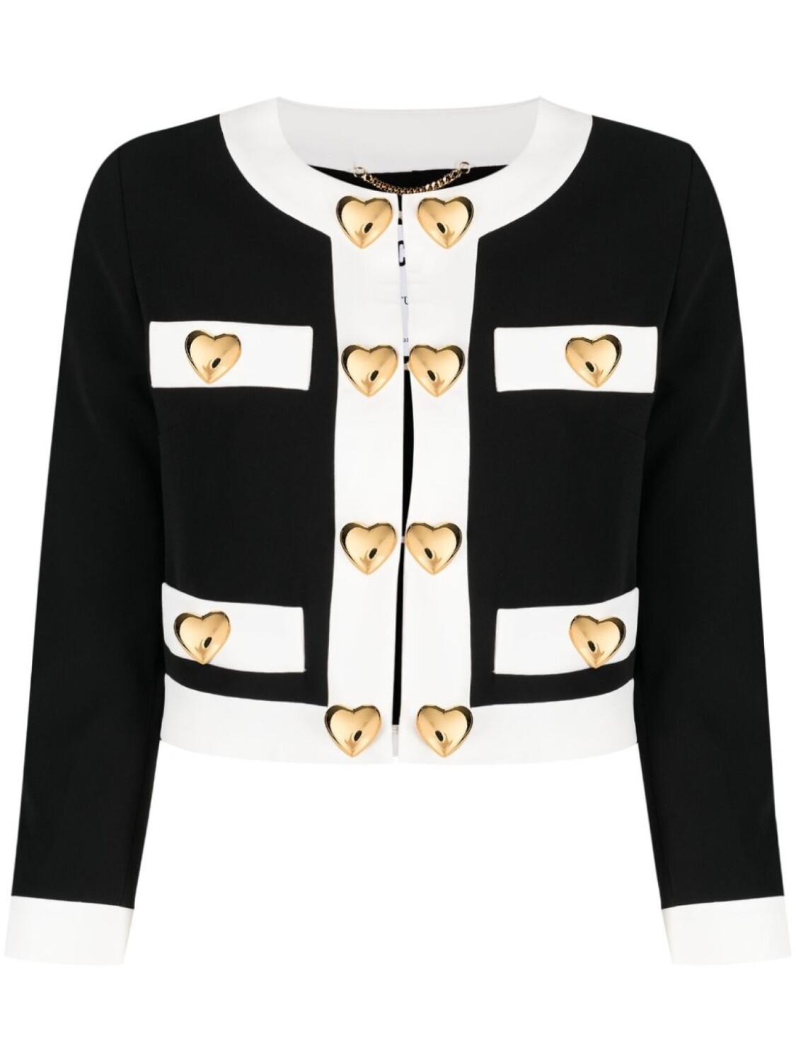 

Укороченный жакет с аппликацией Moschino, черный