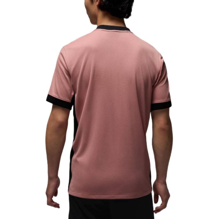 Париж Сен-Жермен 2024/25 Стадиум Третья Мужская Футболка Dri FIT Реплика Джерси Джордан, Ржаво-Розовый/Черный/Черный — фото 3