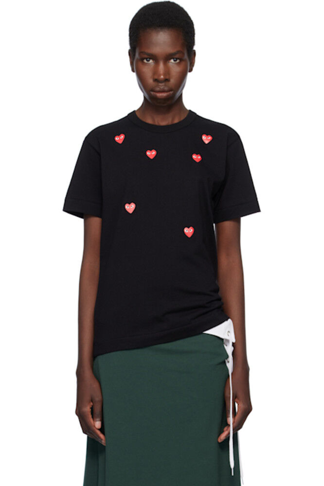 

Черная футболка с логотипом «Множественные сердца» COMME des GARÇONS PLAY