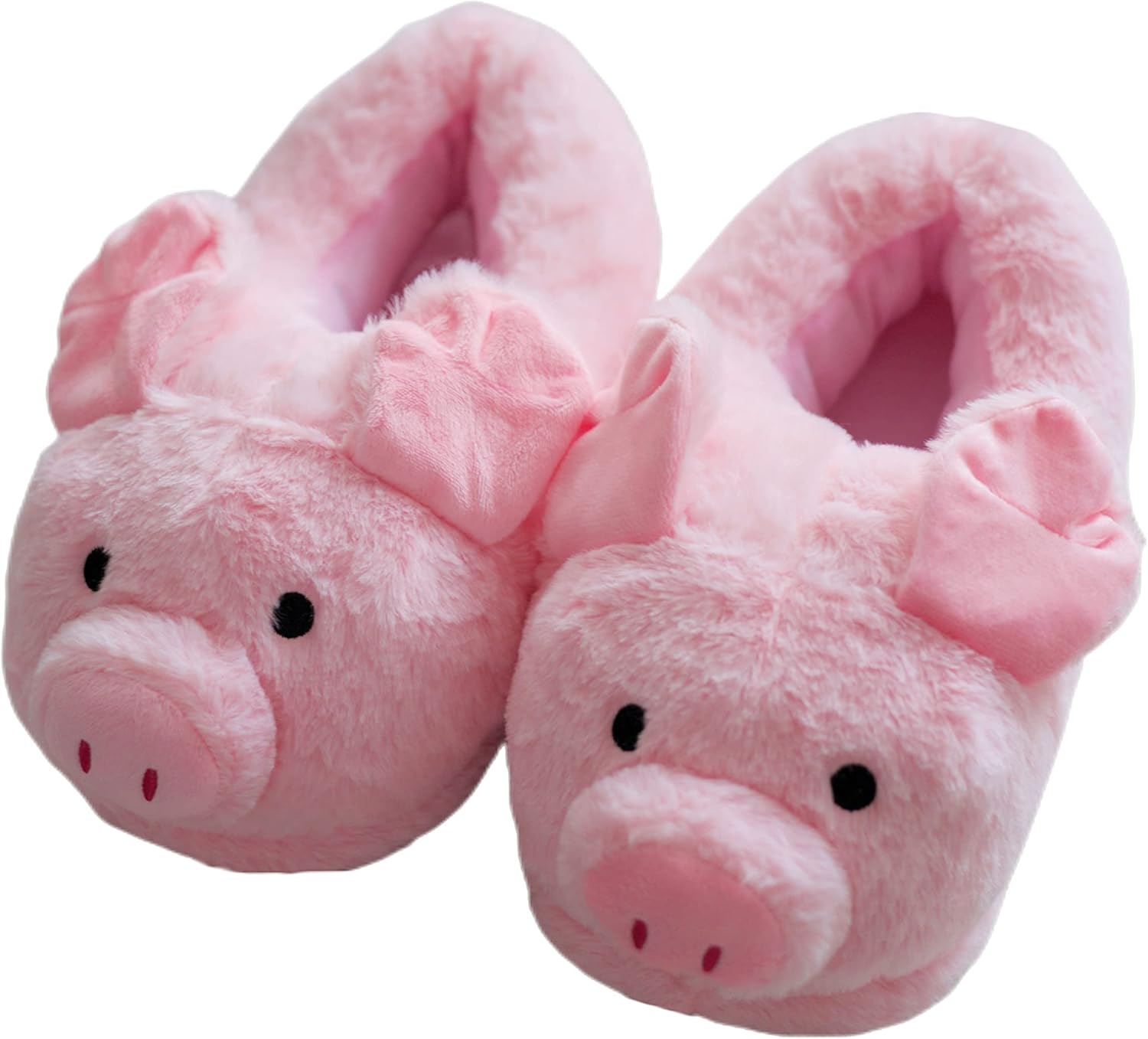

HXIYAN мультяшные тканевые тапочки с животными, забавные свиные тапочки, утепленные для дома и улицы, зимние для взрослых мужчин и женщин, розовый