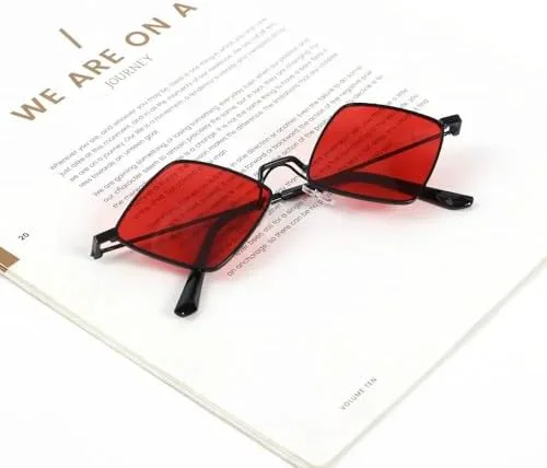 

Модные женские солнцезащитные очки в форме многоугольника, винтажные, с нестандартной маленькой оправой, ромбовидной формой, ретро, ​​очки для вечеринок MTZJH, D