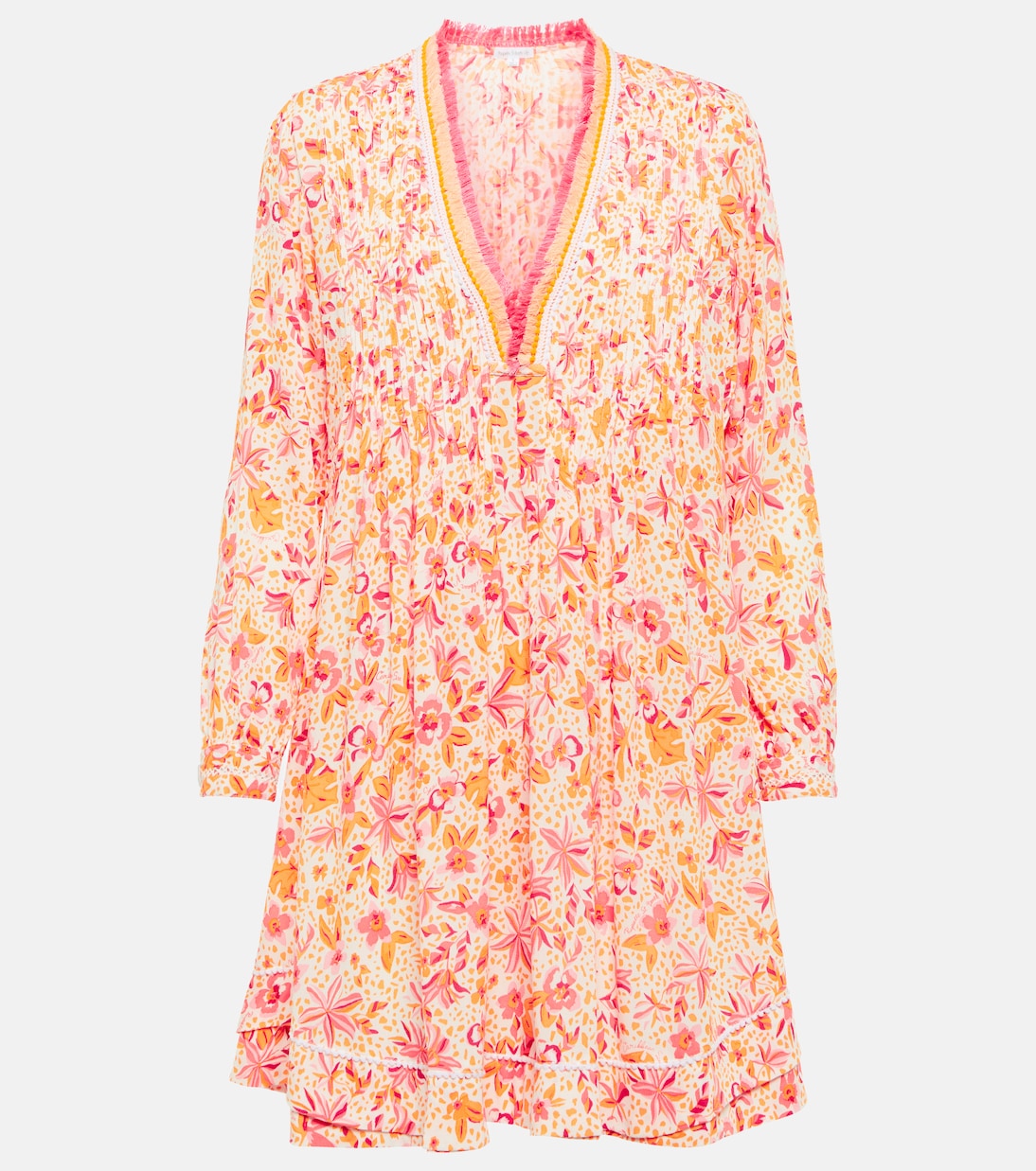 

Мини-платье Ola из искусственного жоржета с цветочным принтом Poupette St Barth, Pink Monaco