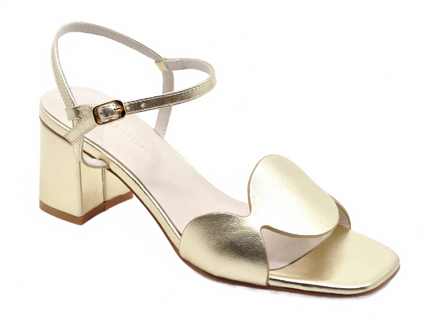 Women's Sphere Ankle Strap Sandal In Gold Metallic Koko + Palenki