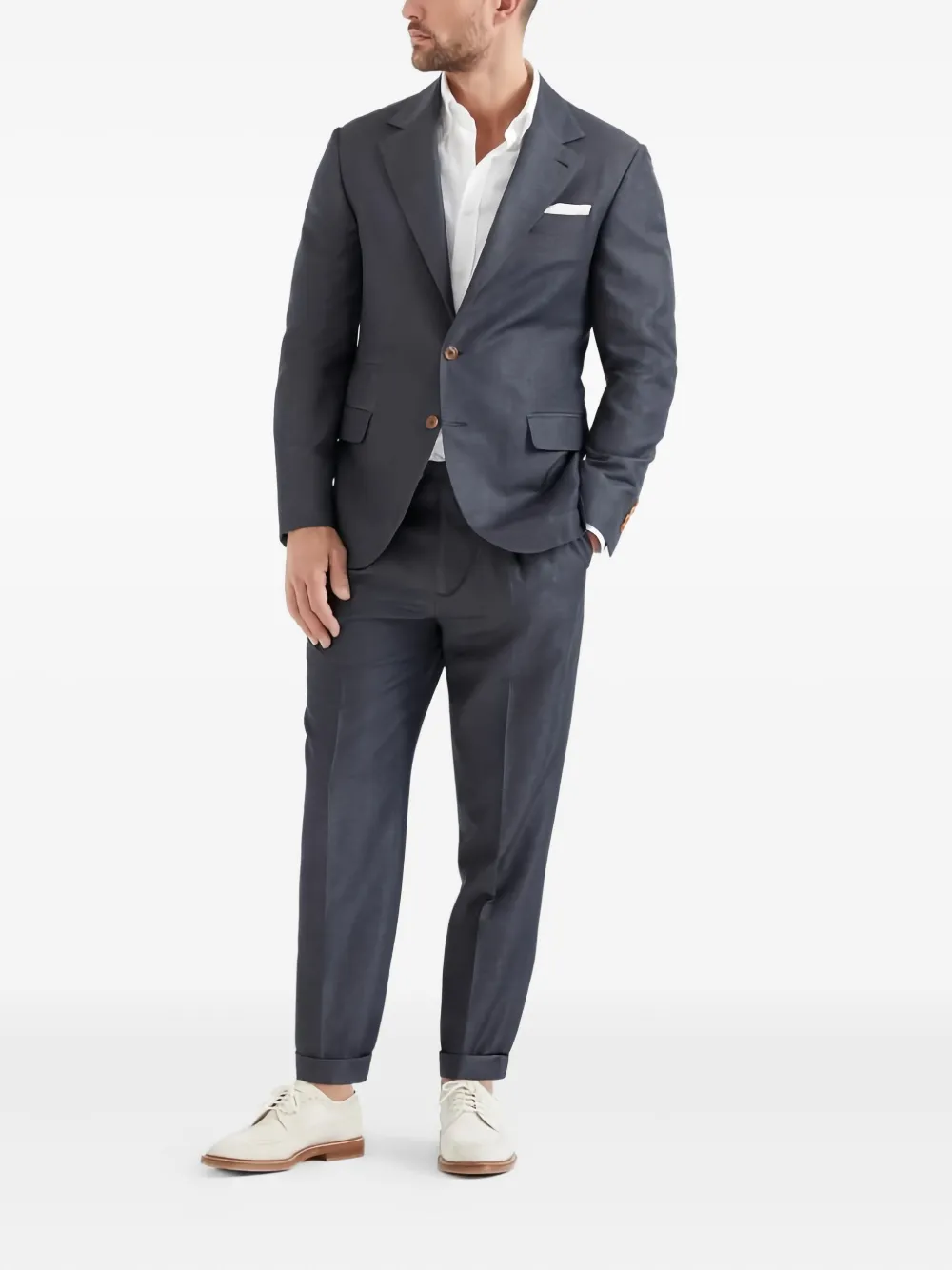 

Льняной костюм Brunello Cucinelli, серый