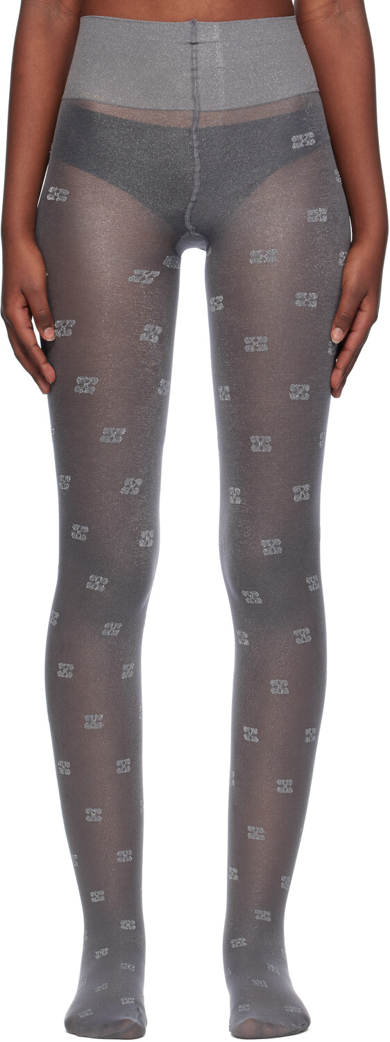 

Колготки с кружевом «Серебряная бабочка» GANNI