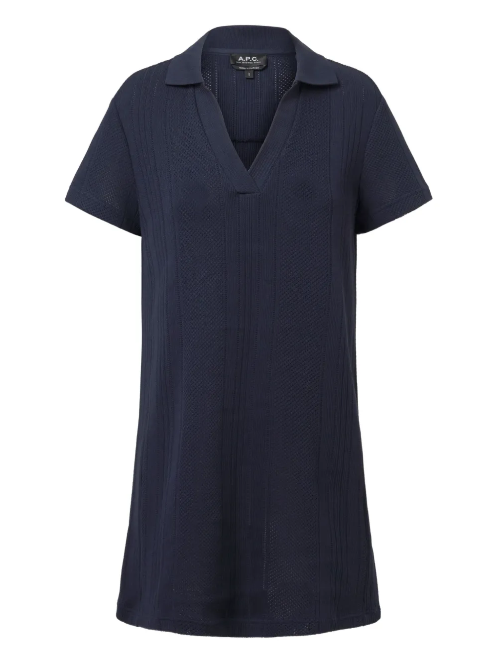 

Фактурное платье мини Aliénor с воротником поло A.P.C., синий