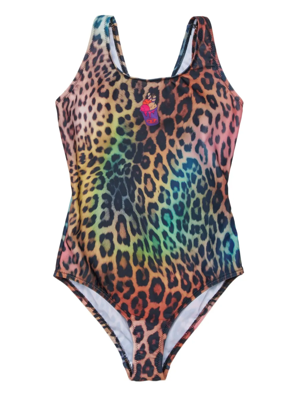 

Купальник с открытой спиной и леопардовым принтом Diesel Kids, коричневый