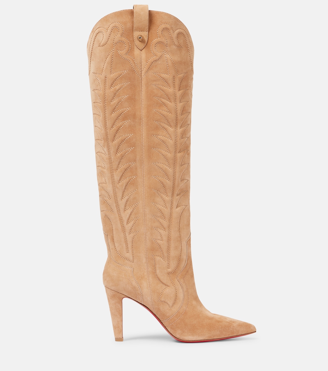 Замшевые сапоги Santia Botta 85 до колена Christian Louboutin, Lionne — фото 4