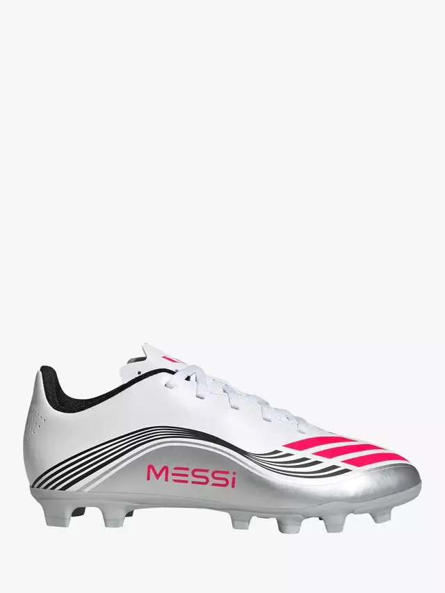 Детские футбольные бутсы F50 Club Лионеля Месси, белые adidas