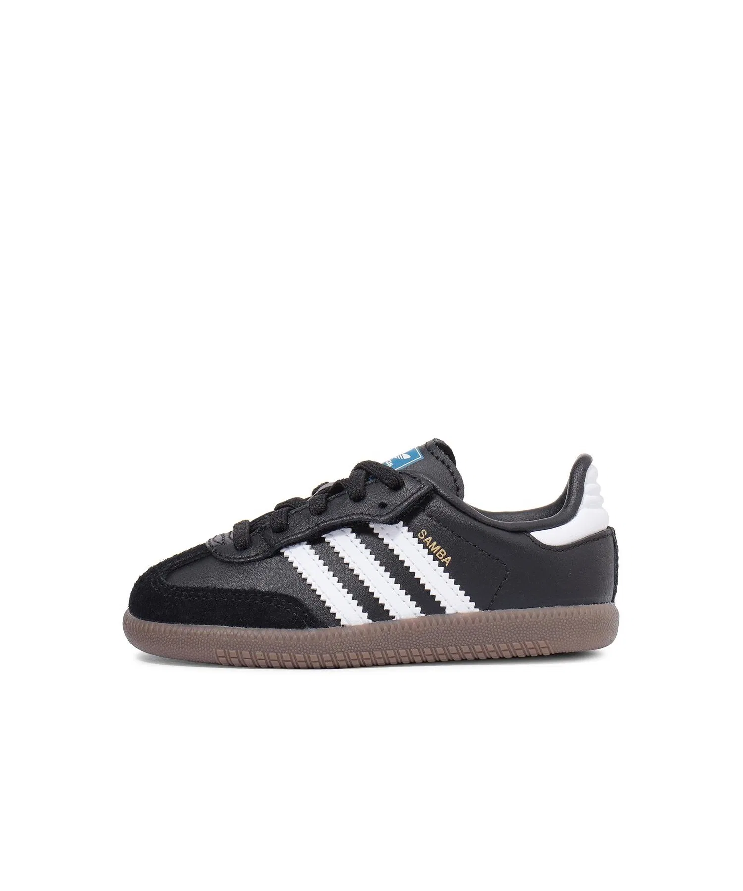 Детские кроссовки adidas Samba OG CF EL I из натуральной кожи чёрные