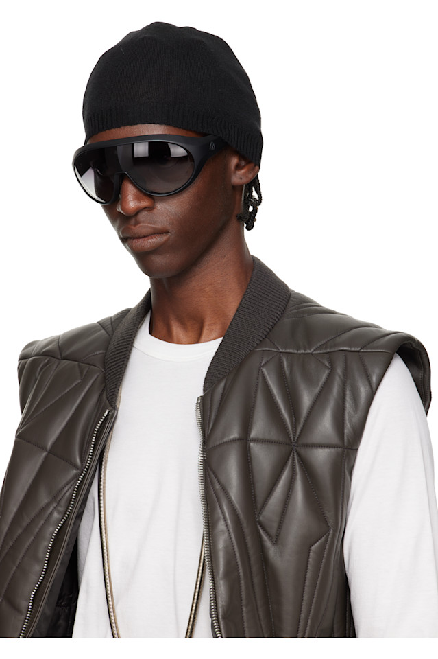 Rick Owens Солнцезащитные очки Moncler + Rick Owens из черного нейлона — фото 4