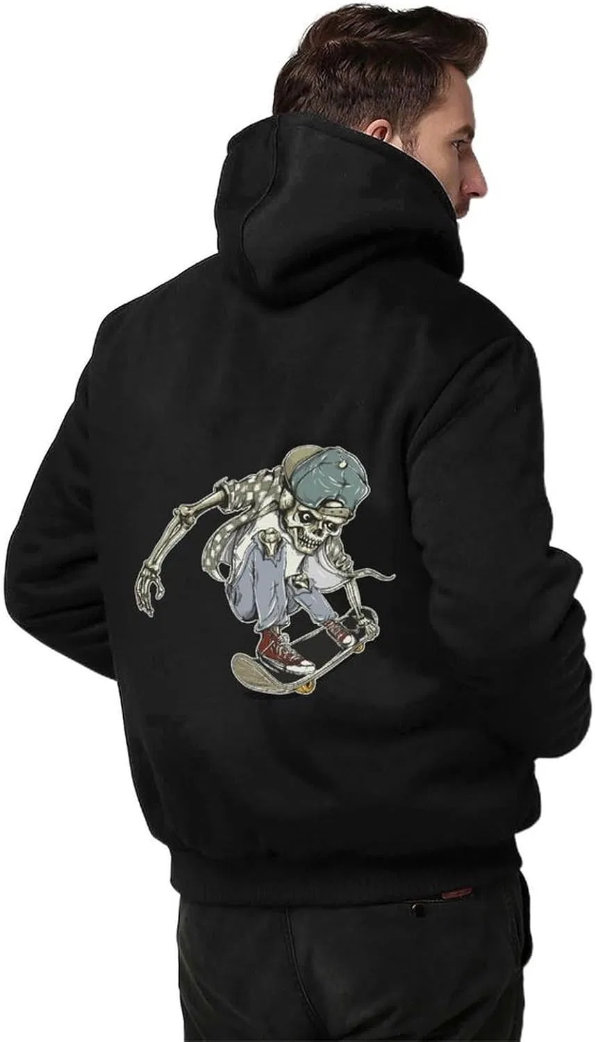 Худи мужское на молнии флисовое Skull Black-style — фото 2