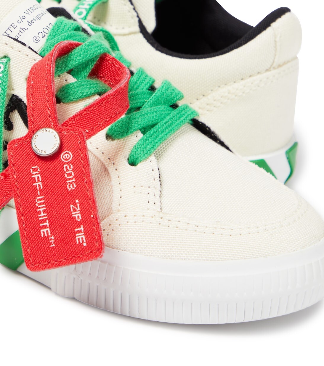Низкие кроссовки из вулканизированной кожи Off-White Kids, зеленый — фото 4