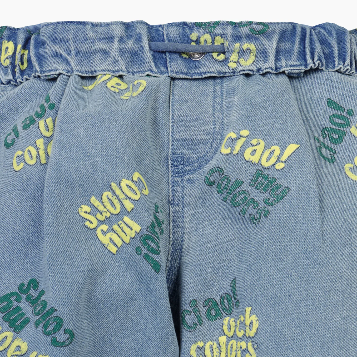 Детские джинсы Colors Lettering, синие, от Benetton Kids — фото 4