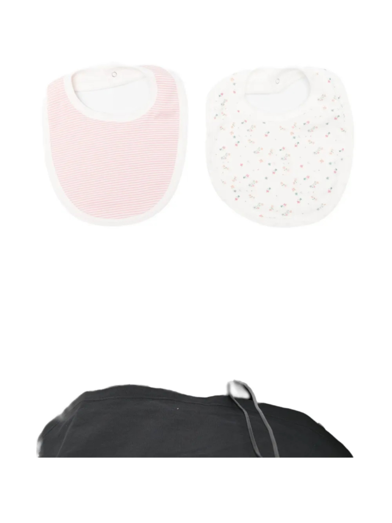 

Нагрудники Petit Bateau с полосатым цветочным узором (комплект из двух штук), белый