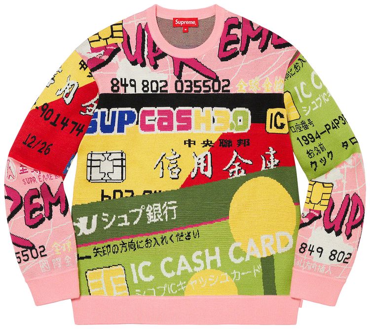 

Свитер Supreme Credit Cards Sweater 'Pink', розовый