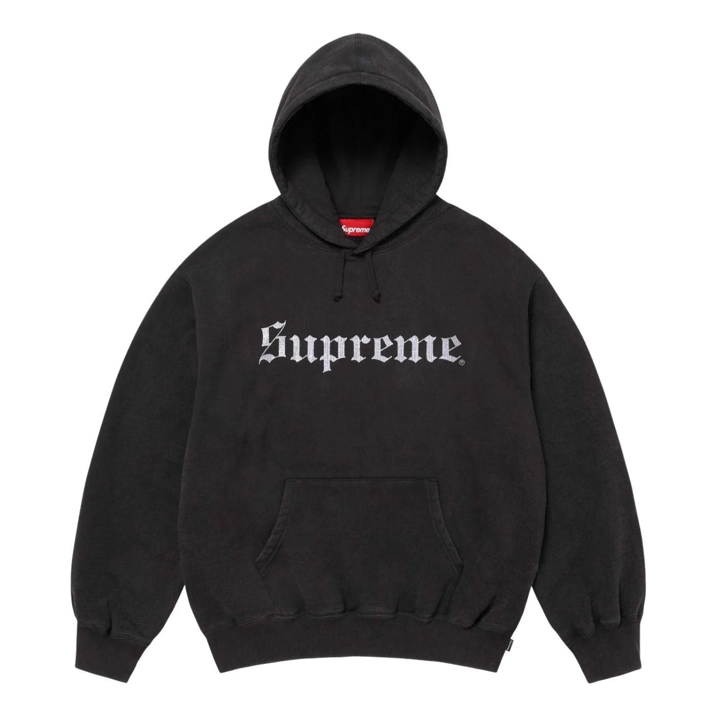 

Толстовка Supreme FW25 Washed Old English Hooded Sweatshirt 'Black'