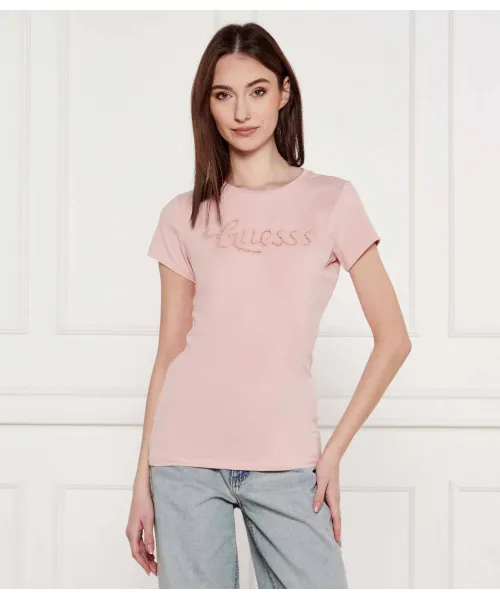 

Футболка Slim fit Guess Jeans, розовый
