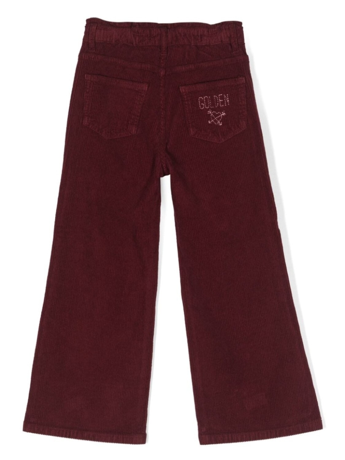 Вельветовые брюки со стразами Golden Goose Kids, красный — фото 2
