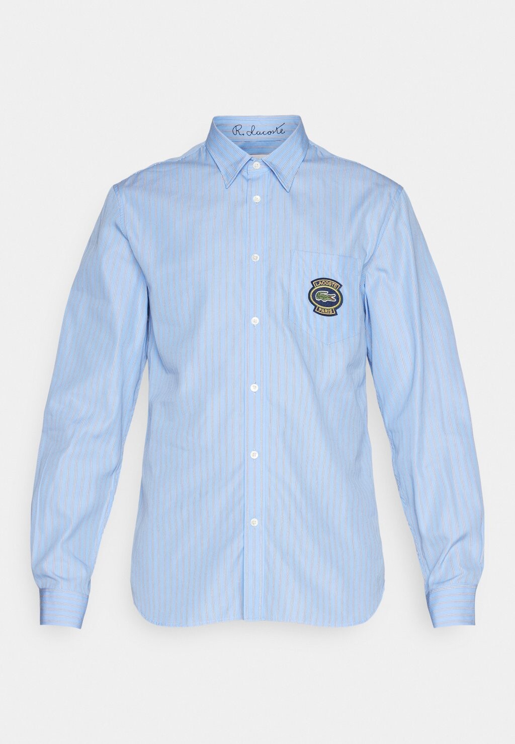 

Рубашка STRIPED BUTTON COLLAR BADGE SHIRT Lacoste, светло-голубой