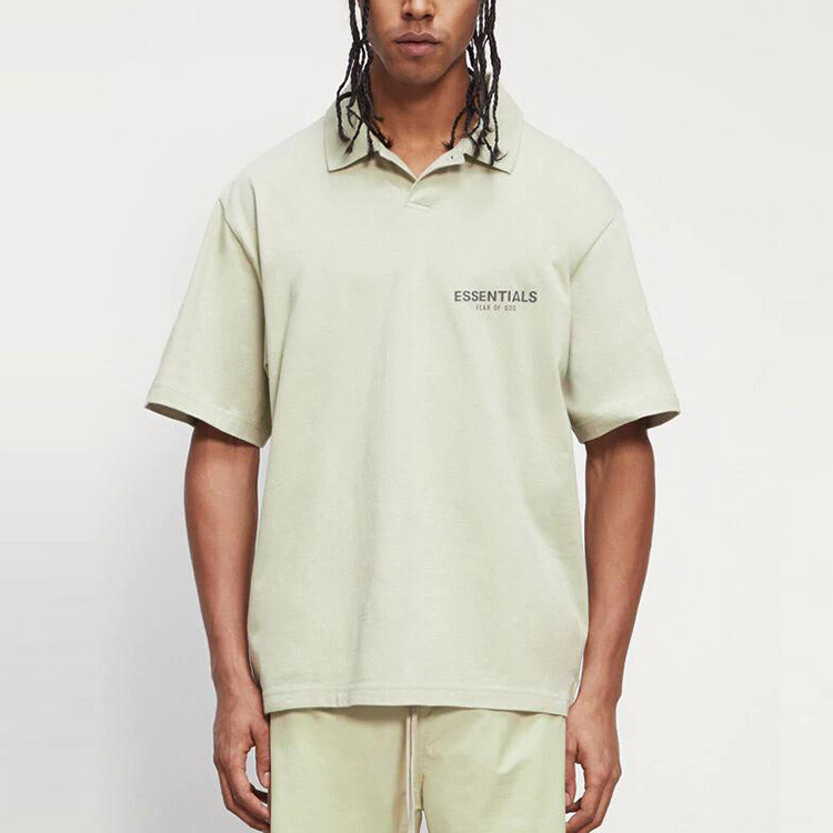 Футболка поло FW20 унисекс пыльно-зеленая Fear Of God Essentials, зеленый — фото 2