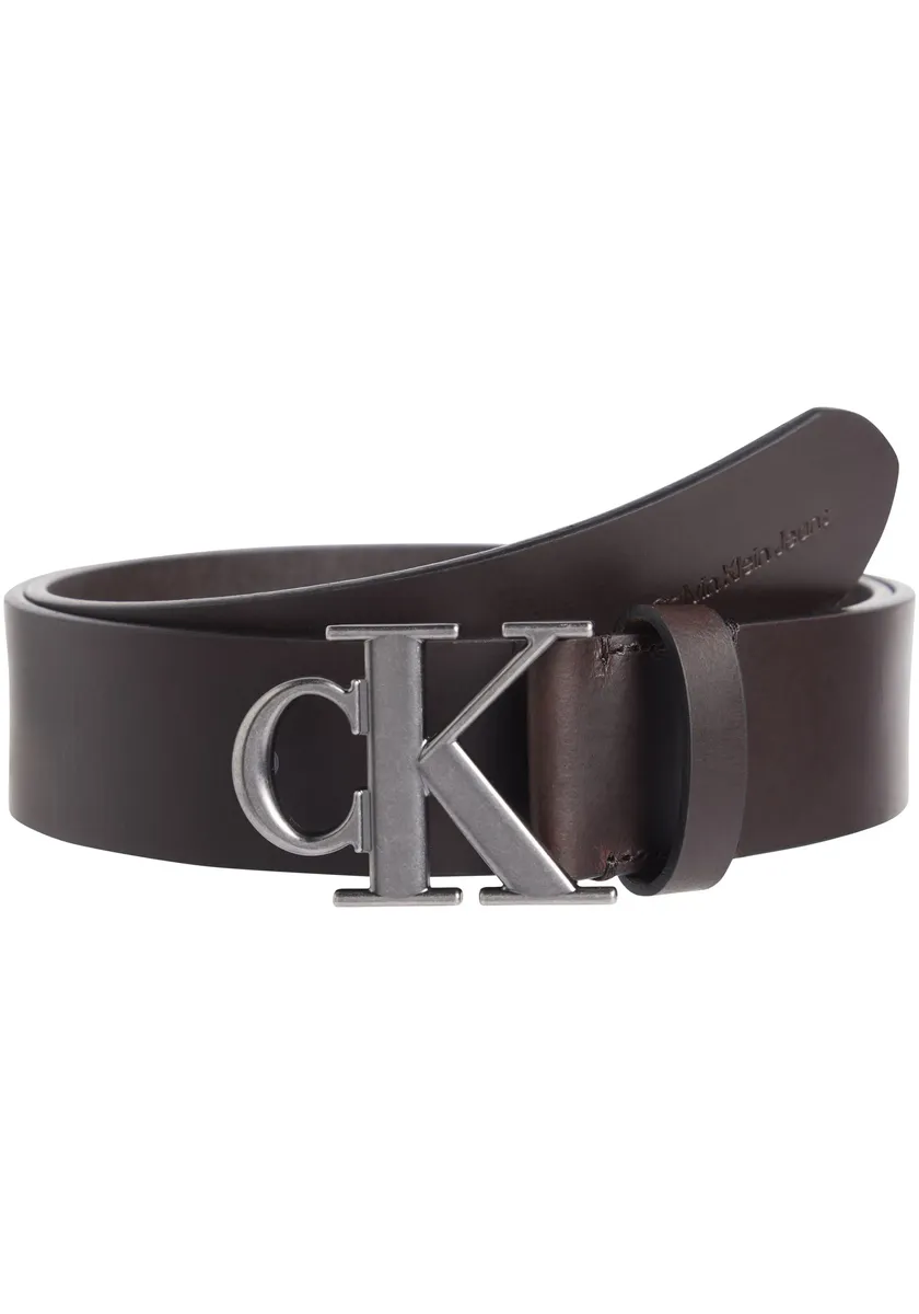 

Кожаный ремень Calvin Klein Jeans "ROUND MONO PLAQUE LTHR BELT 40MM", с пряжкой с логотипом CK, коричневый