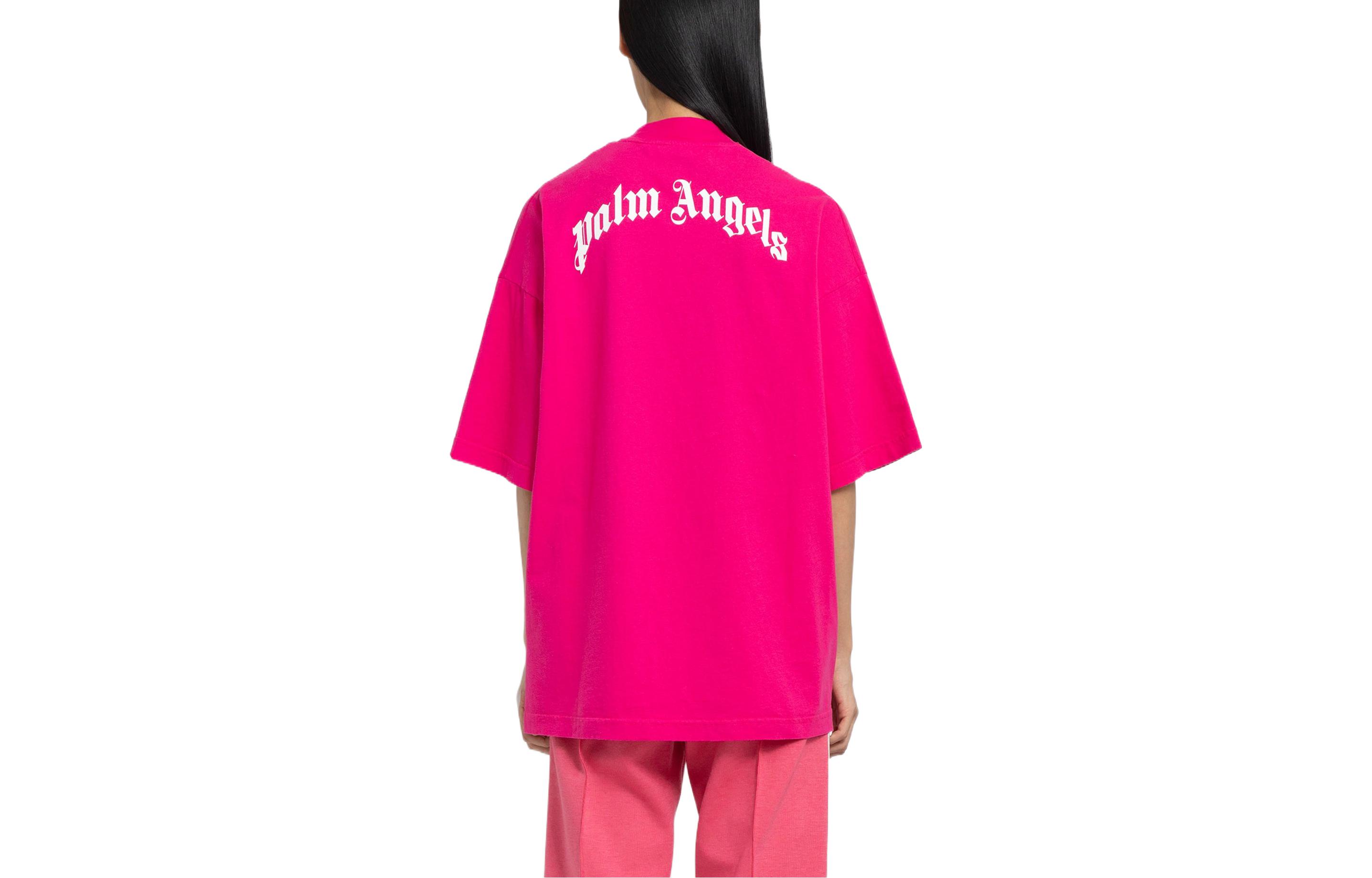 Футболка женская розово-красная PALM ANGELS — фото 3