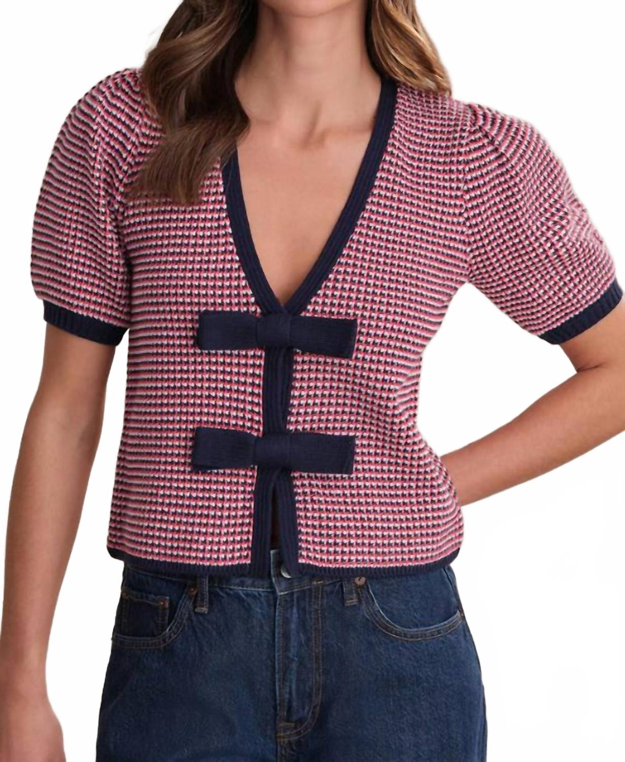 

525 America Кардиган Elaine с пышными рукавами и завязками спереди, цвет томатный