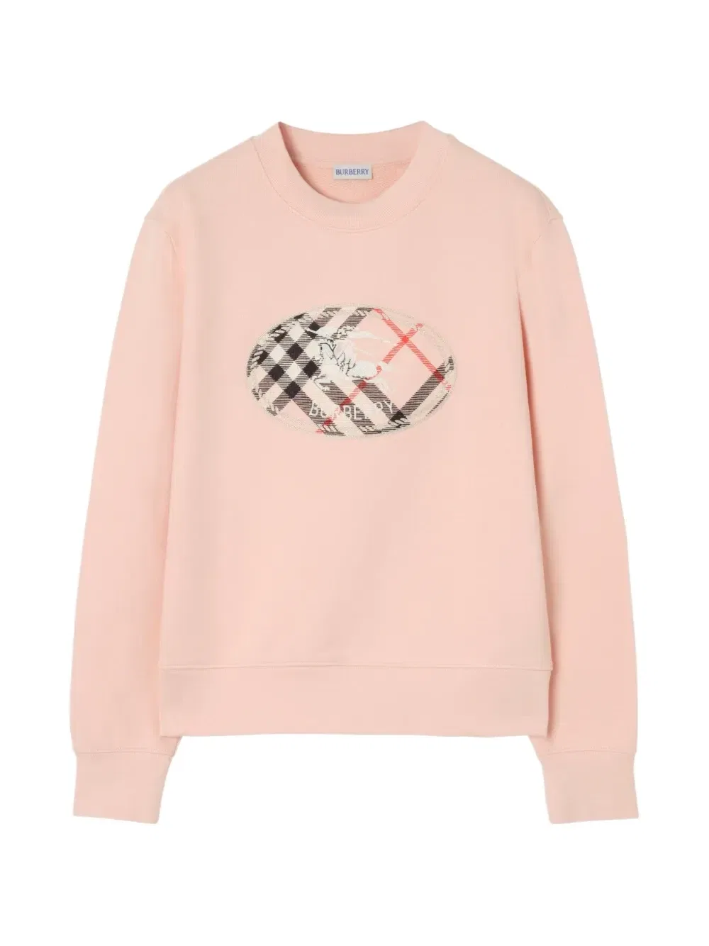 Футболка BURBERRY в клетку, женская, розовый