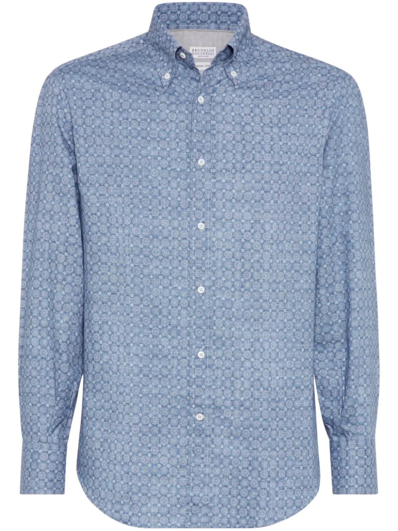 

Brunello Cucinelli рубашка с узором, синий