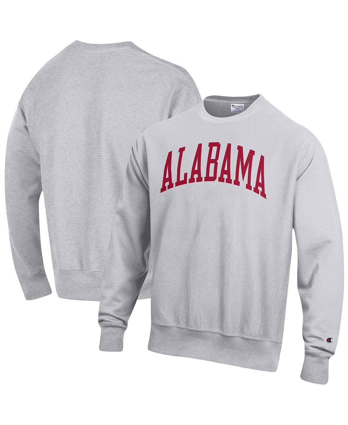 

Мужской свитшот с принтом серого цвета Alabama Crimson Tide Arch обратного переплетения Champion