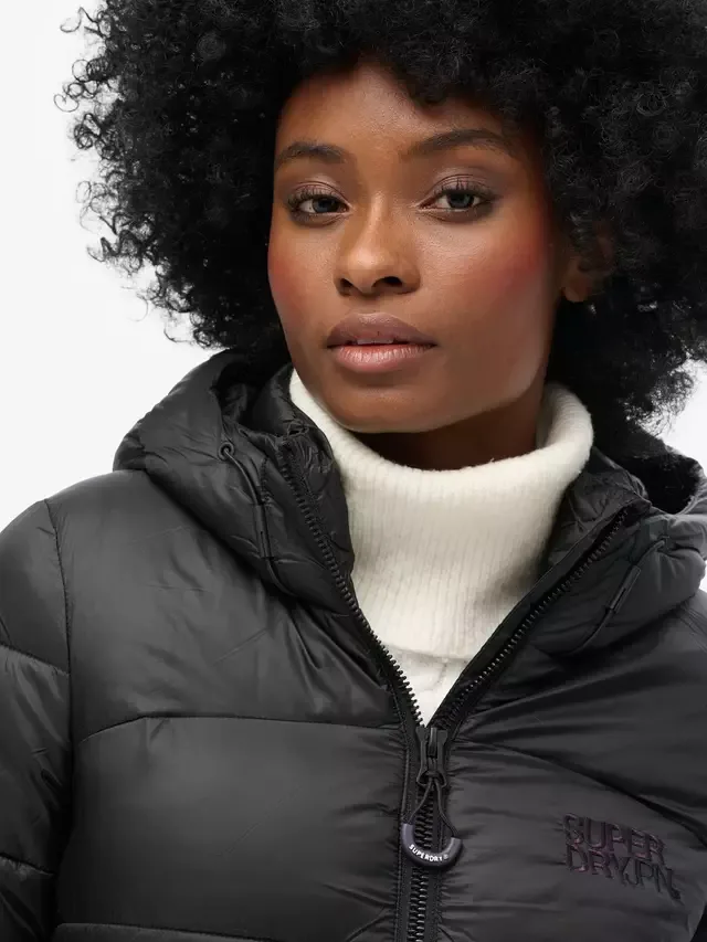 Спортивная пуховая куртка-бомбер, черная Superdry — фото 4