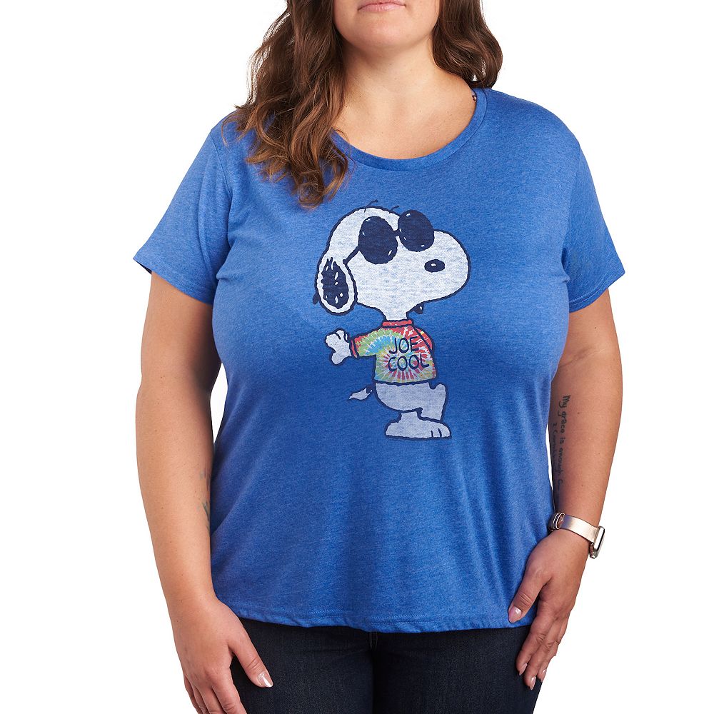 

Футболка Plus Peanuts Snoopy Joe Cool с рисунком тай-дай Licensed Character, цвет Heather Royal Blue