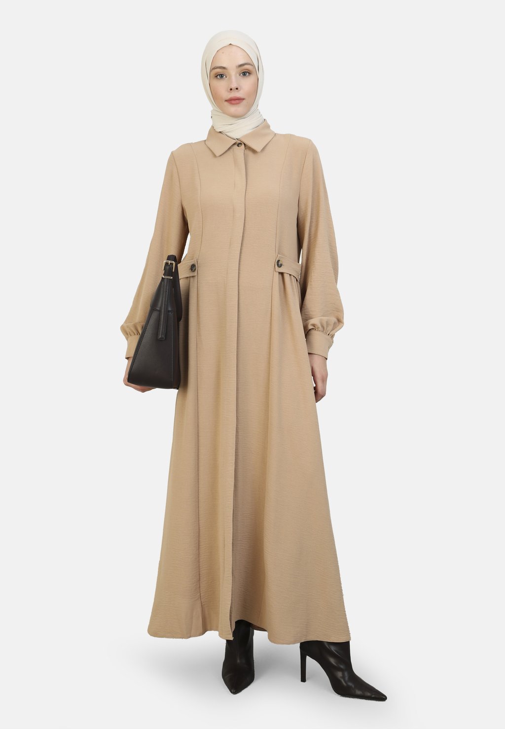 

Платье макси MODEST REFKA Modanisa, светло-коричневый