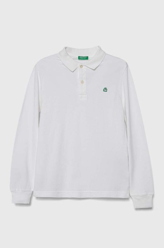 

Хлопковая рубашка с длинными рукавами для мальчиков и девочек United Colors of Benetton, белый