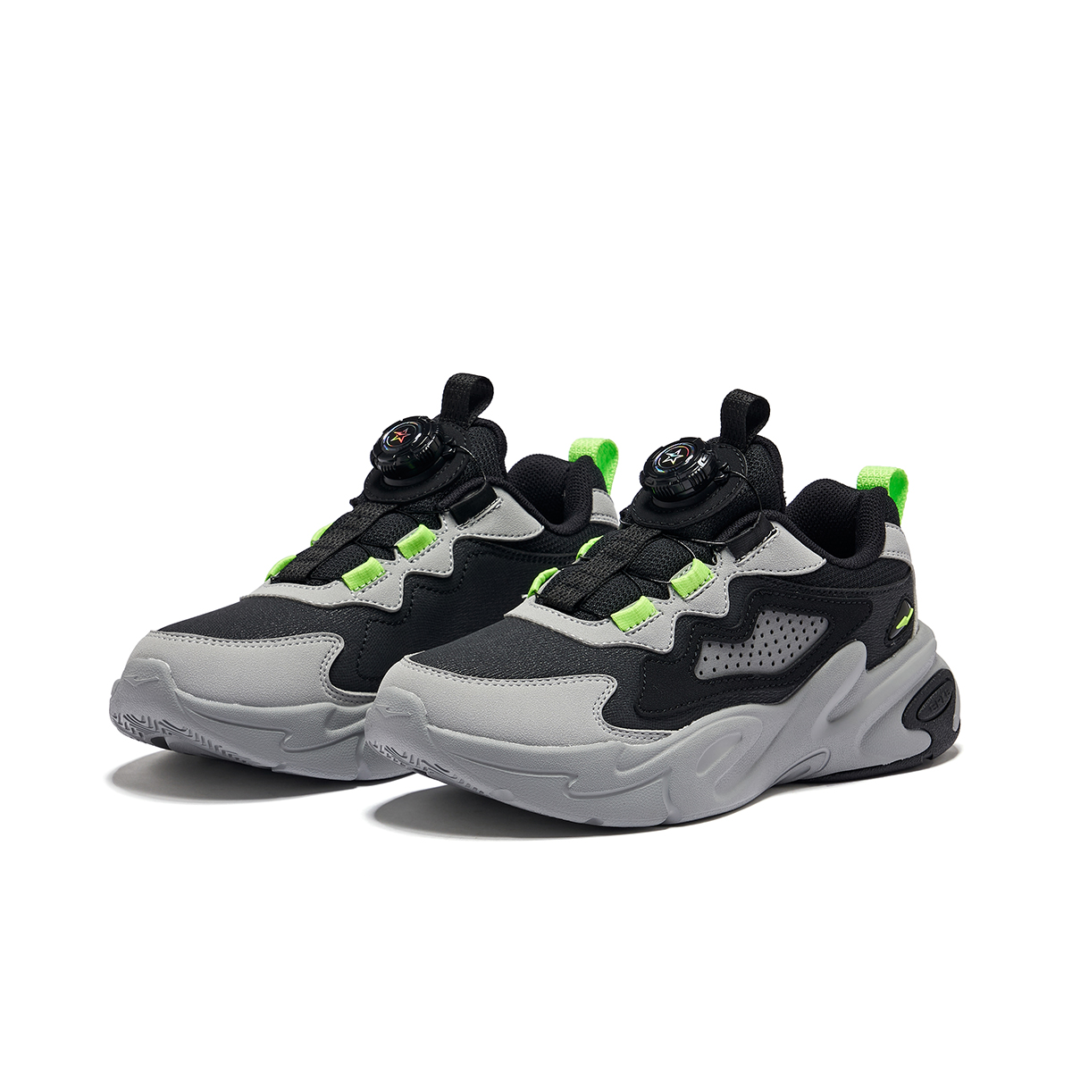 ERKE KIDS Slip Resistant Rebound Lightweight Cushioning Low top Casual Shoes Jet Black/Recycling Gray Kids' — фото 3