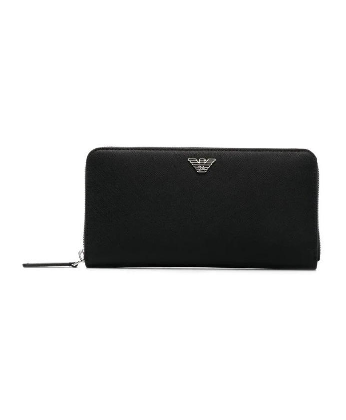 

Кошелек ASV с застежкой-молнией по всему периметру Emporio Armani, черный