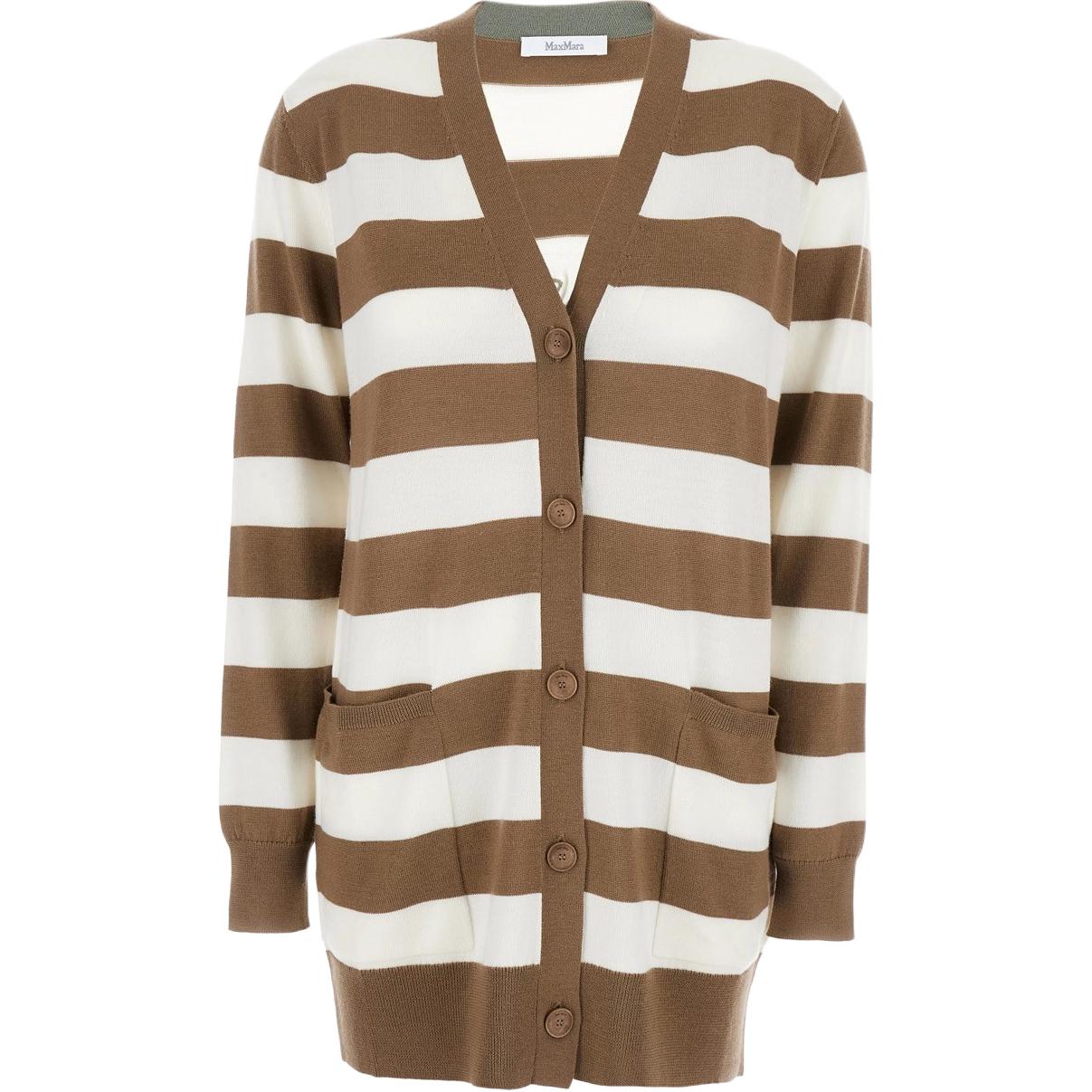 

Кардиган Max Mara Fiemme в полоску MaxMara, бежевый