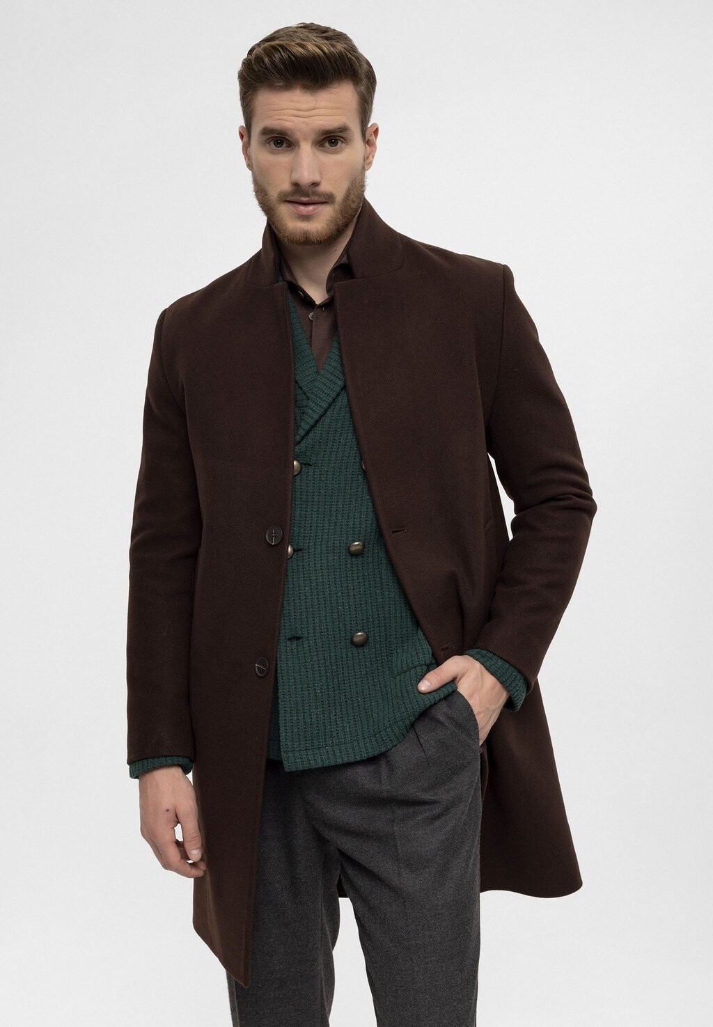 

Классическое пальто Antioch, цвет dark brown