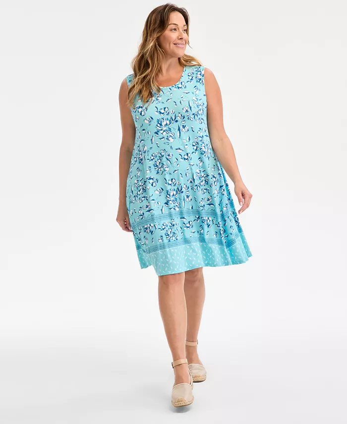 

Платье без рукавов с принтом Plus Size на бретелях Style & Co, синий