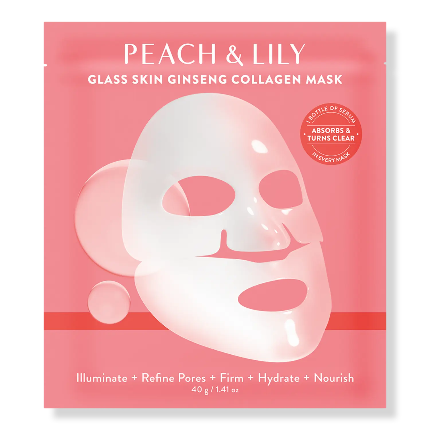 

Маска для лица Glass Skin с женьшенем и коллагеном PEACH & LILY, 1 ct