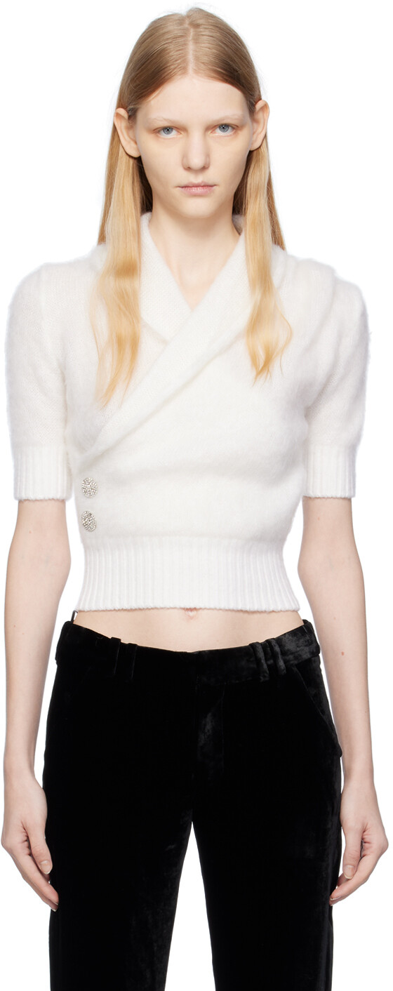 

Balmain Off-White футболка с запахом